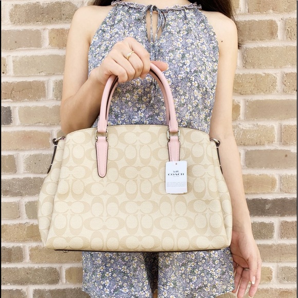 Coach Satchel Light Khaki Carnation Pink - Picture 4 of 7